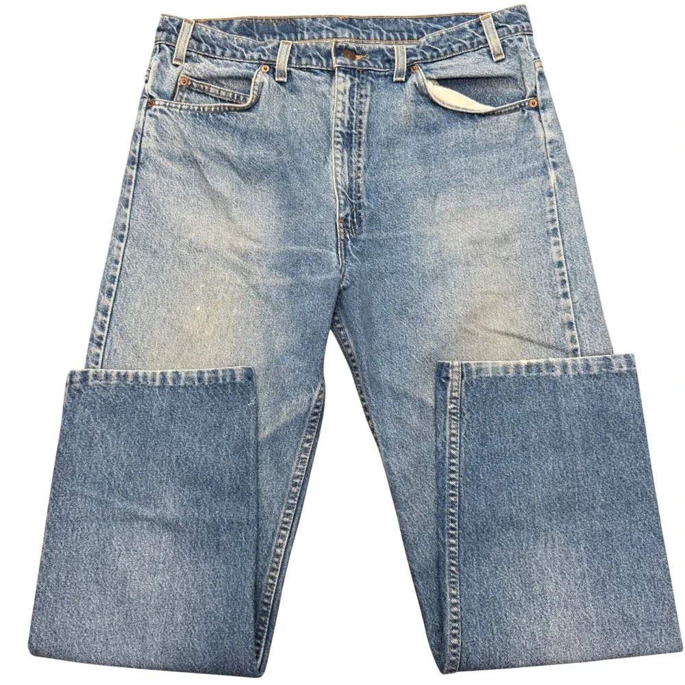 Levi's 505 Straight Leg Jeans Mens 38x29 Blue Vintage 90s Orange Tab USA Made